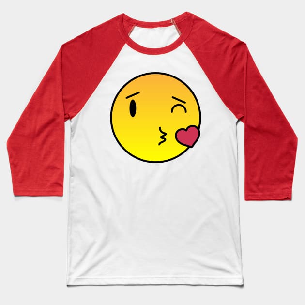 Kiss Emoji Baseball T-Shirt by GorsskyVlogs